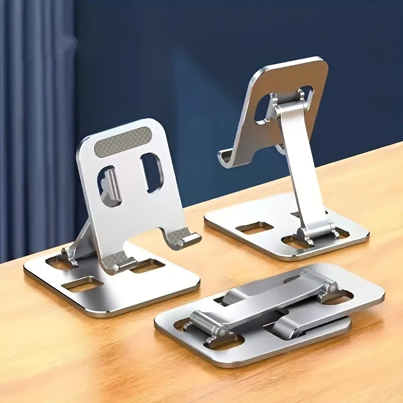 All Metal Foldable Lifting Mobile Phone Holder Lazy Desktop Holder Mobile Phone Tablet Universal Holder Multi Angle Adjustable Mobile Phone Holder Children's Online Class Mobile Phone Holder Base Compact And Portable 1