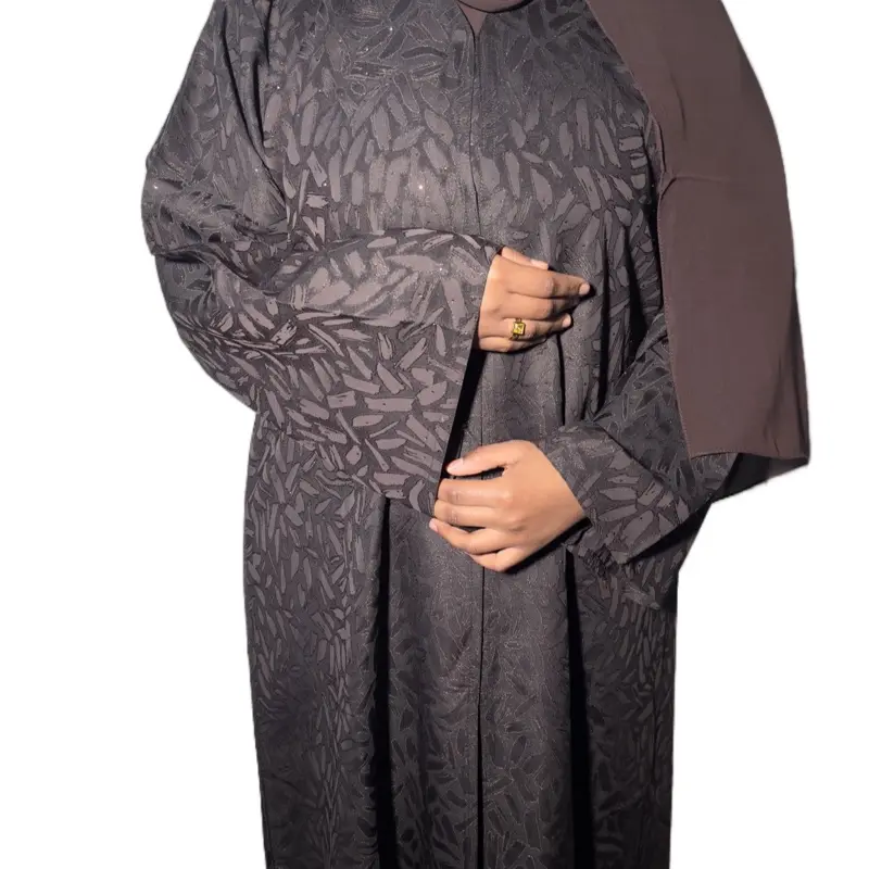 Starlight Open Abaya with Matching Chiffon Hijab for Women