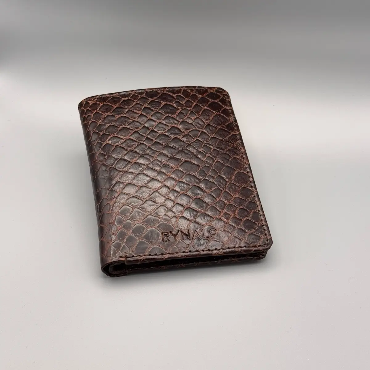 RYNALS Croc Textured Leather Wallet for Men - Handmade and Premium Quality