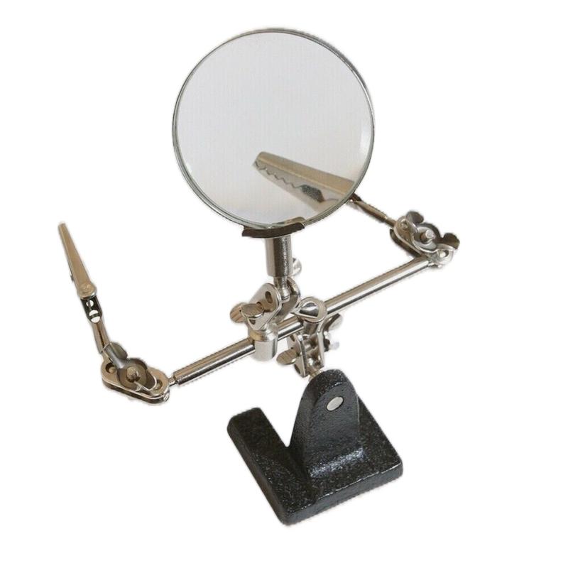 Helping Third Hand Soldering Clips Magnifier Glass Clamps Station Stand Holder 0