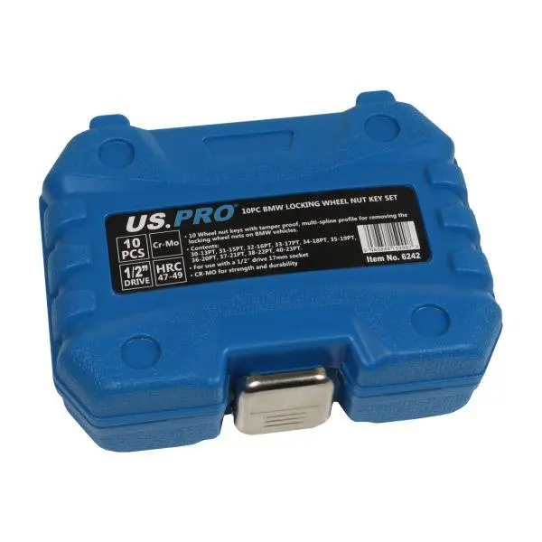 US PRO Tools 10pc BMW Locking Wheel Nut Socket Key Set Sockets Alloy Alloys 6242 3