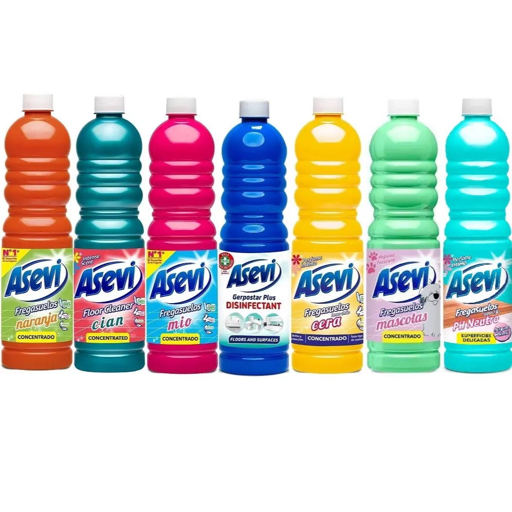 Asevi Floor Cleaner Bundle (7 x 1L) Concentrated Spanish Cleaning Products Scented Fragrance Household Pack