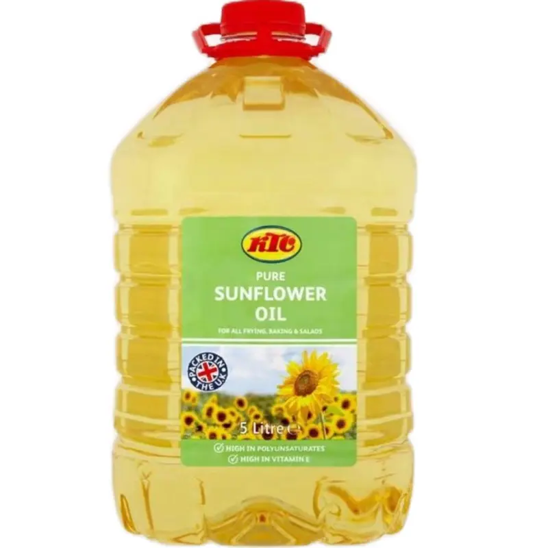 KTC Pure Sunflower 5 Litter Oil - Natural Cooking Oil For all frying,Baking ,Salads. Flavor sunflower.
