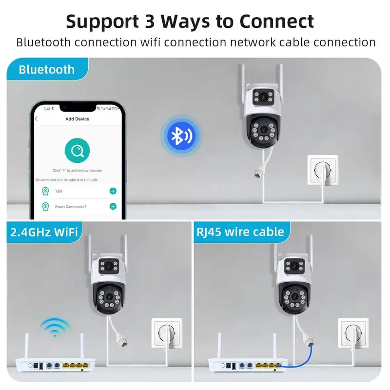 Wifi Surveillance Camera 4K 8MP Dual Lens Wireless Outdoor Security PTZ IP Cameras 5