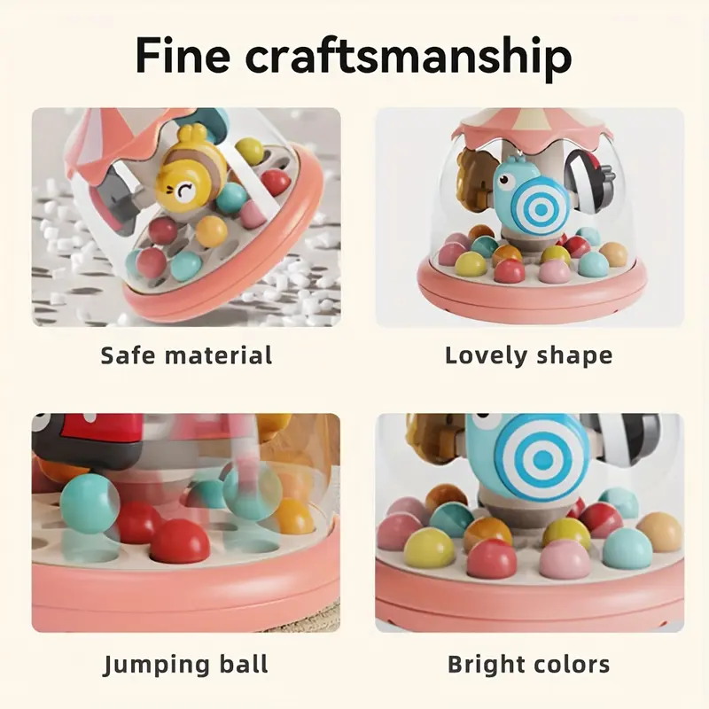 Rotating Activity Dome Toy for Babies - Colorful Spinning Faces, Pop-Up Balls, Cause and Effect Learning - Plastic, 6-Months+ Age Group, Ideal for Christmas, Halloween, Black Friday - Random Colors 7