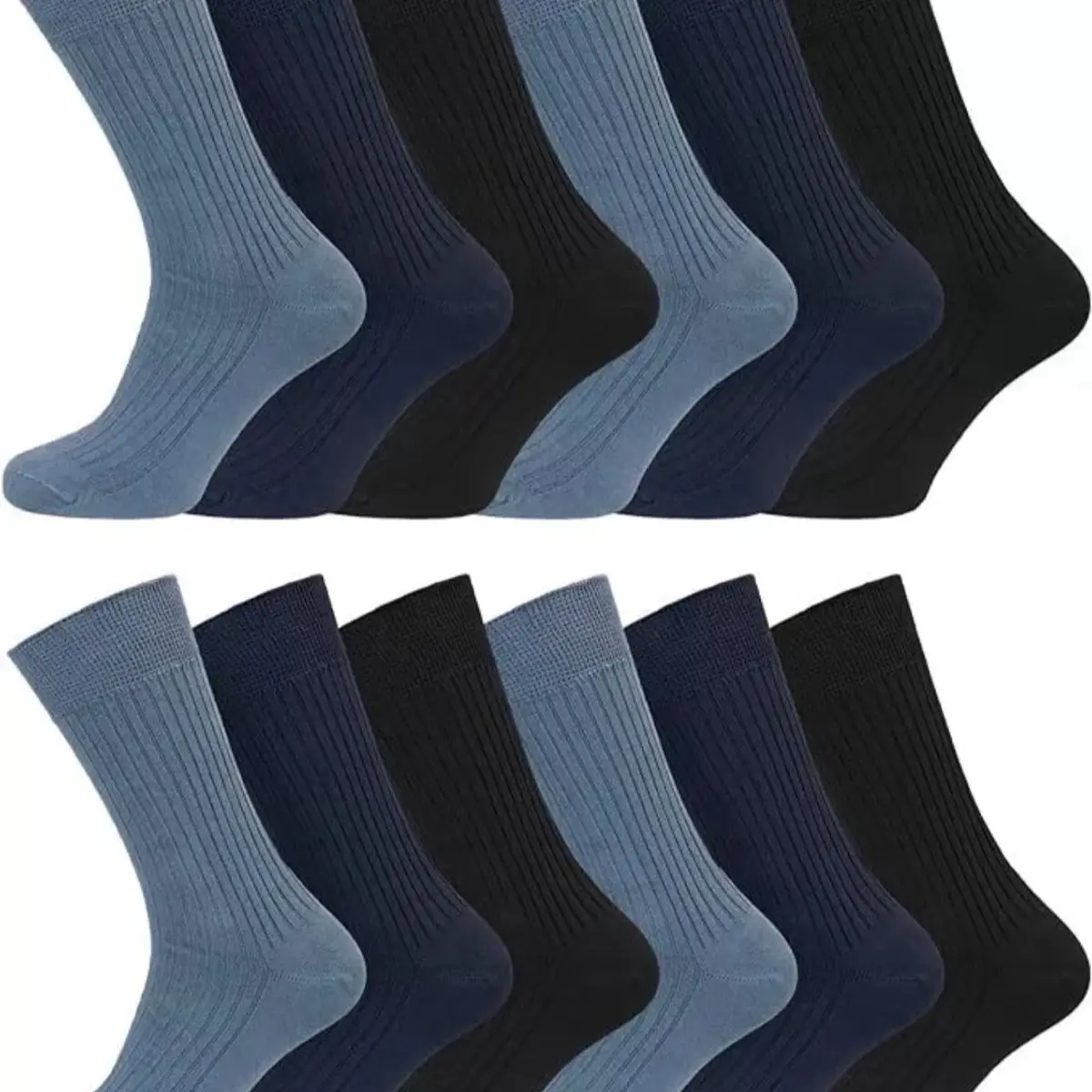 Mens Non Elastic Socks 100% Cotton Flexi Loose Soft Top Diabetic Friendly Socks 12 pairs Menswear Sports Athletic Beige Plain Underwear
