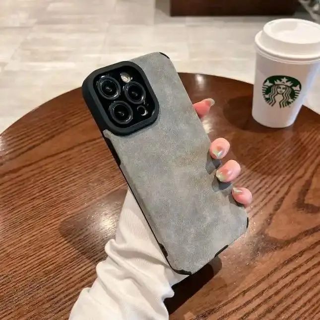 Premium Suede Leather Phone Case for Apple iPhone 16 15 14 13 12 11 - Slim and Stylish Protection - Cover, Accessories 3