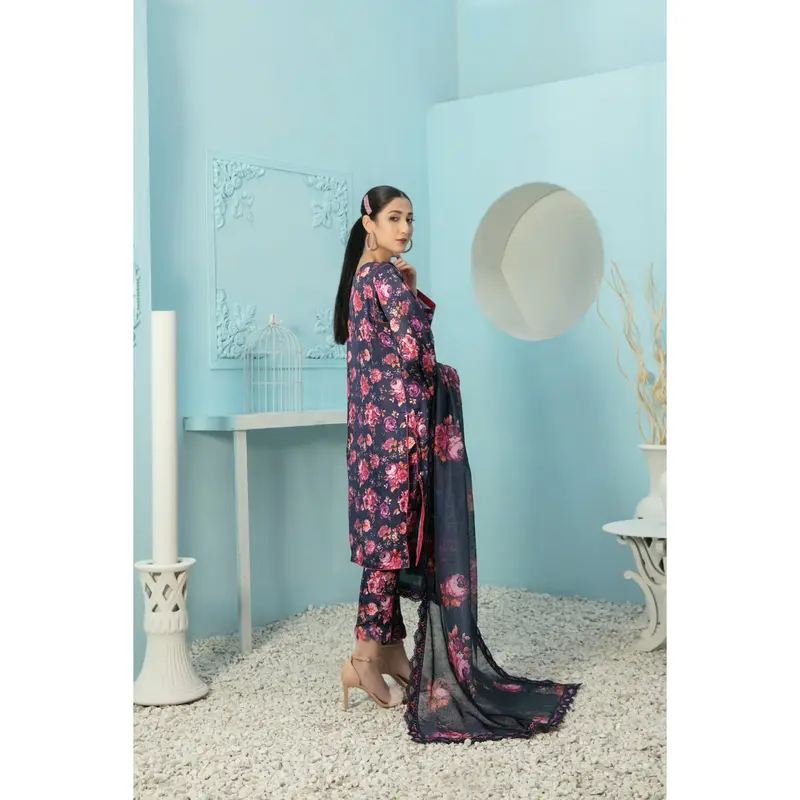 Tawakkal Fabrics 3 Piece Stitched Digital Printed Silk Suit D-7875 2