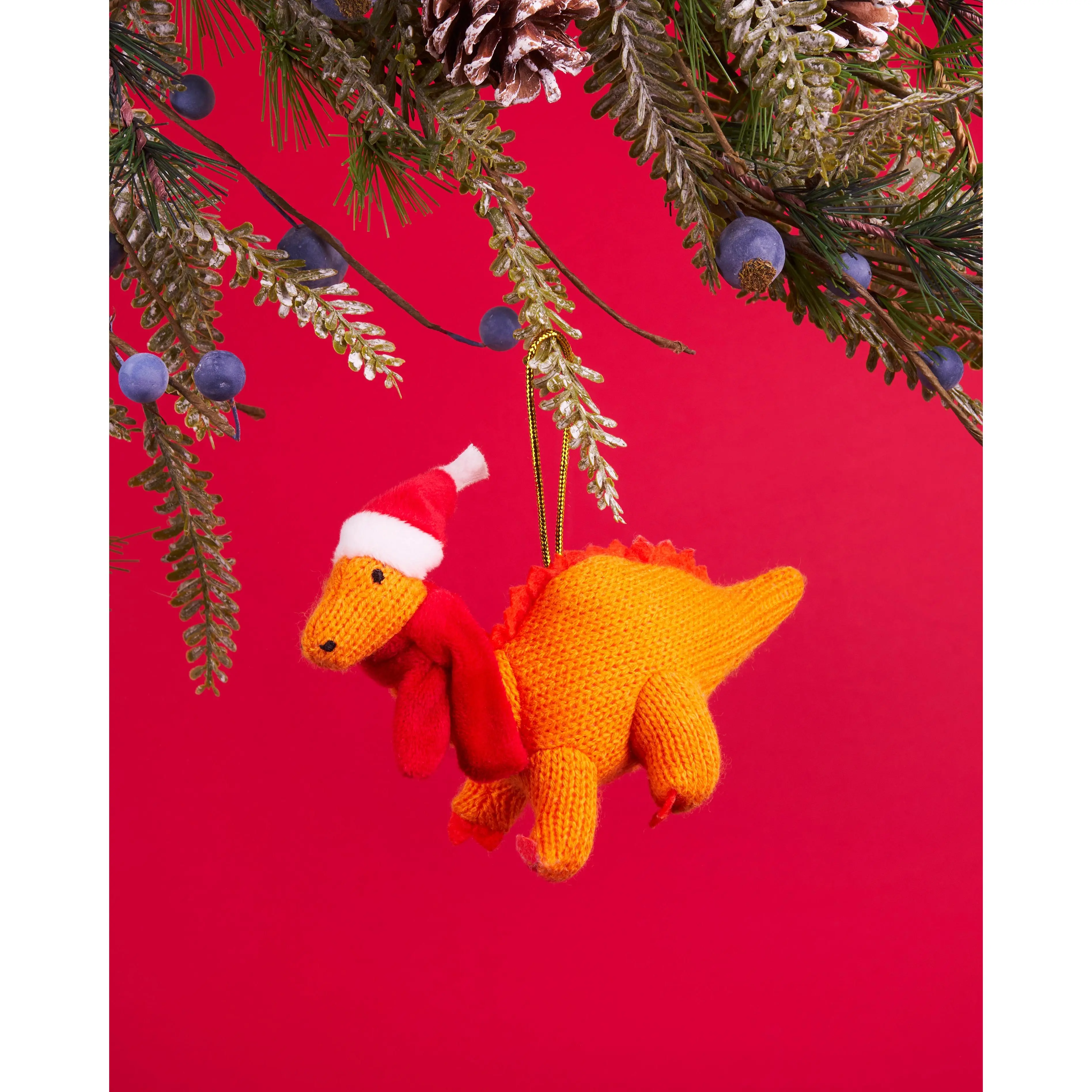 Dippy Diplodocus Dinosaur Knitted Christmas Tree Decoration