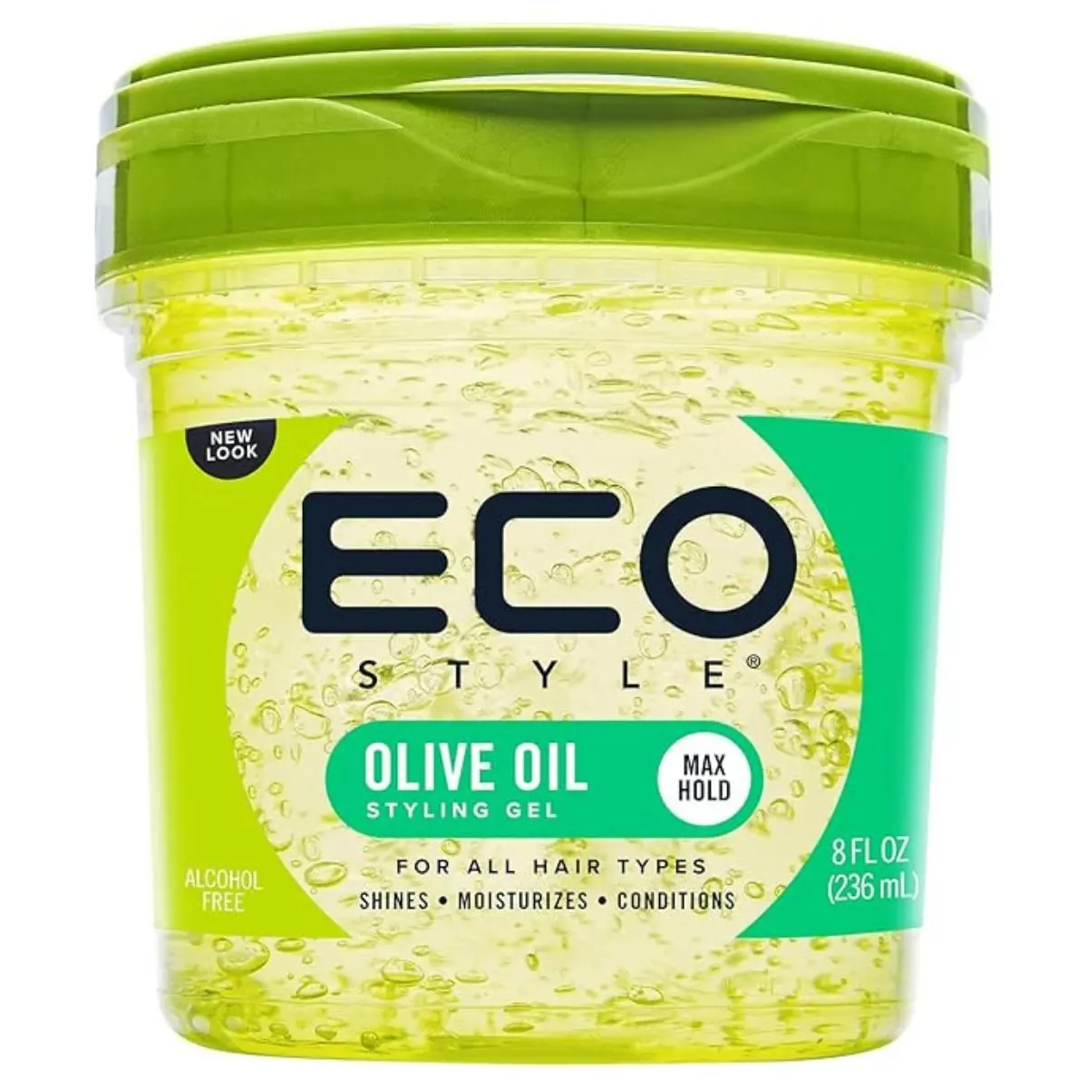 Eco Style Olive Oil Eco Styler Hair Gel, Hydrate and Style, Alcohol-Free, Green 236 ml (Pack of 1)