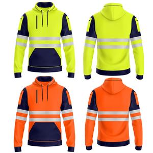 NOROZE Men's Outdoor Pullover Hoodie Relaxed Fit Hoodies with 4 Zip Pockets Menswear Clothing Hi-Viz Sweatshirt Top Jacket UK Size S-XXL