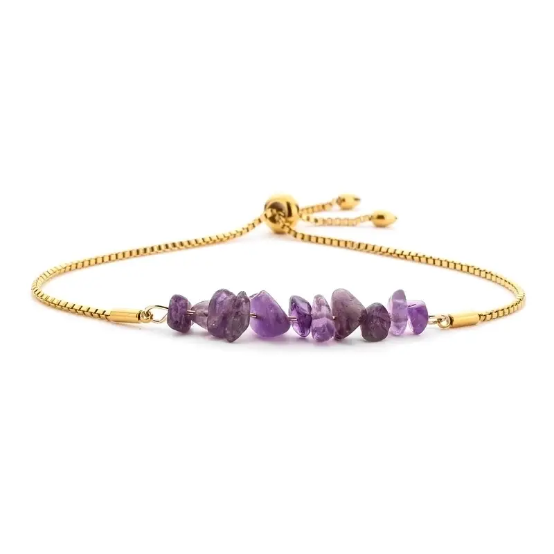 Belgia Amethyst irregular natural stone bracelet