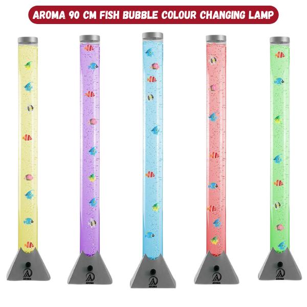 AROMA 90cm Colour Changing LED Sensory Bubble Tube Lamp Mood Fish Water Silver Birthday Gift For Kids & Family, Halloween, Christmas Gift 5