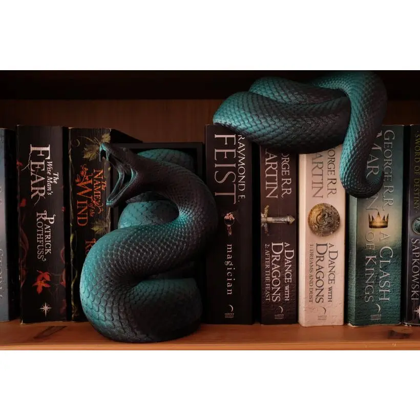 Snake head Booknook, Snake head and tail Realistic Serpent Bookshelf Decor, Unique Gift for Readers, Fantasy-Themed Home Library Accent Artistic Decorative