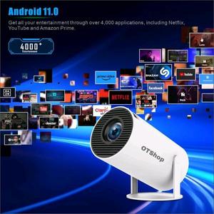 5G Portable Updated Projector 4K UHD Projector for Home Theater - WIFI6 Bluetooth5.0, 180° Rotatable - Wireless, Phone, Connection, Wired, Screen, Hdmi, Usb Audio Cable   Android Device