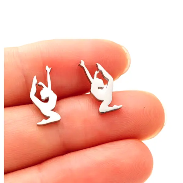 Gymnastic Earring - Silver Stud Gymnastic Ballet Dance Sport Earring