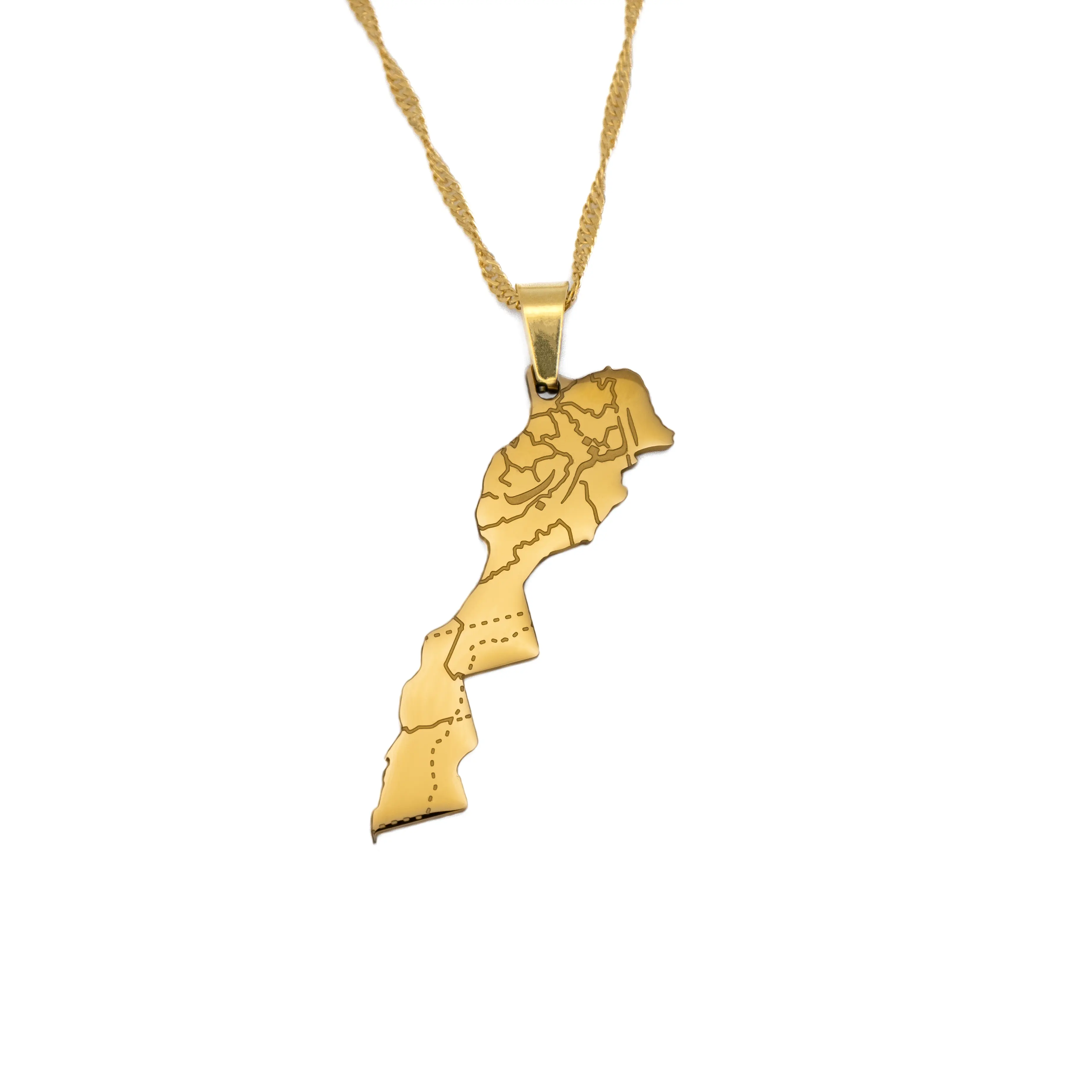 Morocco Map Necklace