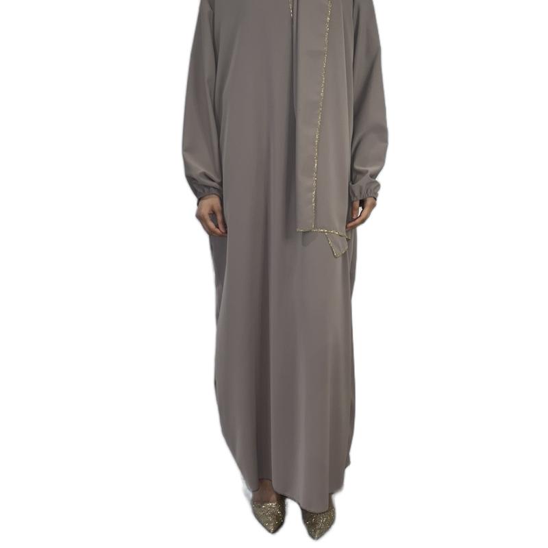 1 piece hijab and abayah with gold embroidery 2