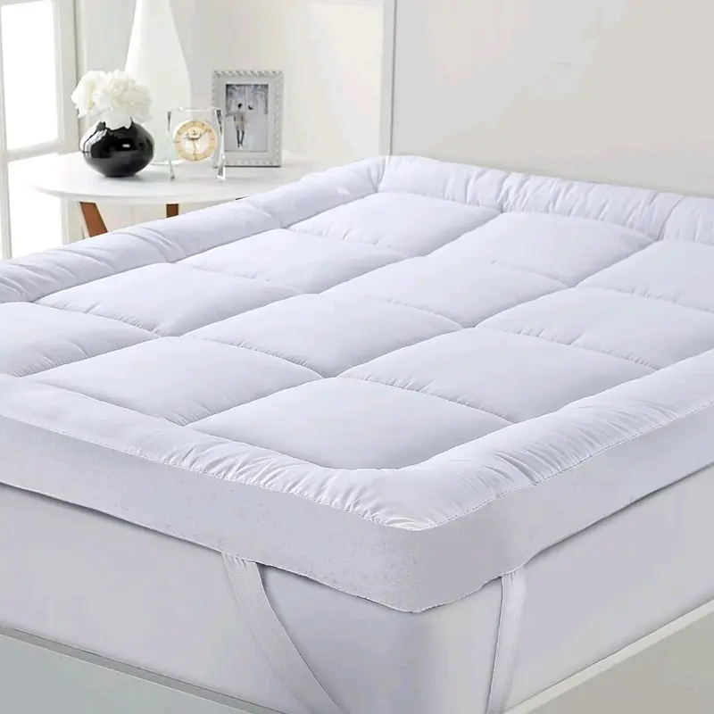 Hotel Quality Mattress Topper 10cm Deep Extra Thick Luxury - Cooling & Anti-Allergy, Elasticated Corner Straps, Single Double King Super King Sizes 0