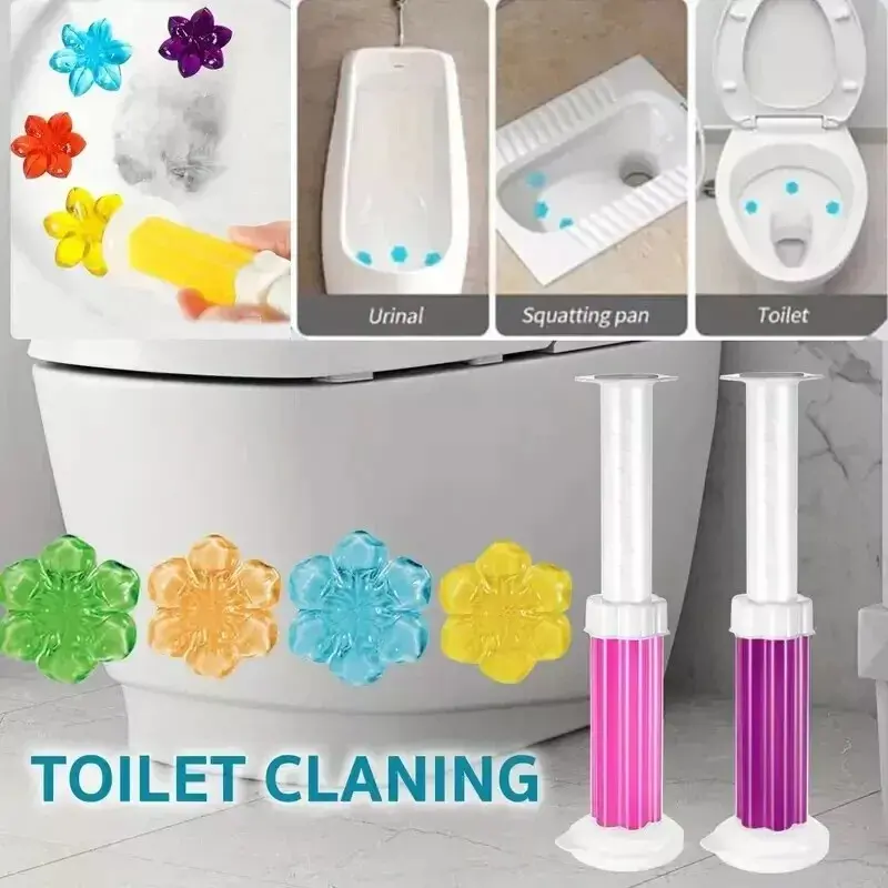 Uziy Toilet Gel Stamps - 6pcs in Box, 84 Fresh Floral Scents - Long Lasting Hygiene & Freshness for Bathroom Toilet Bowl Cleaning & Air Freshener - Odor Free - Flower, Household toilet Gel 4