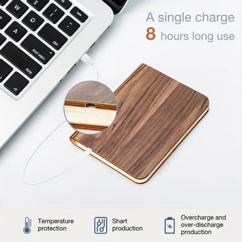 Rechargeable Folding Book Light - Energy-Efficient LED with Three-Color Changing, Soft Eye Protection, and USB Recharge - Perfect for Bedroom Decor, Event Holding, Shops, and Stores 3