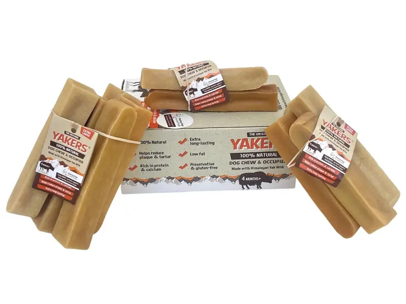Dog Chew XL Pack of 6 - All-Natural Yak Milk Chew for Large-Sized Dogs - Dental Treat, Gluten-Free, Grain-Free, Long-Lasting, Reduce plaque and tartar, 850g dental  chew dog dental yak  chews bonkers  dogs snack dental pate whimzees  dental dog  advent 2