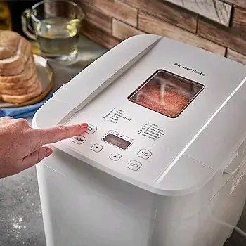 Russell Hobbs Electric Bread Maker, 12 Program Settings, Gluten-Free, 3 Crust Settings, Viewing Window, Auto Keep Warm, 550W - White 2
