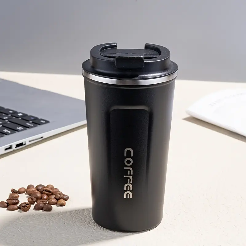 Stainless Steel Insulated Coffee Mug with Lid - 380ml, Double-Walled Vaccum Travel Cup for Hot & Cold Drinks, Scratch-Resistant, Resuable, perfect for Office, Outdoor and College