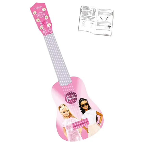 Lexibook Barbie, My First Guitar for Children with 6 nylon strings, 53cm long, Pink 1