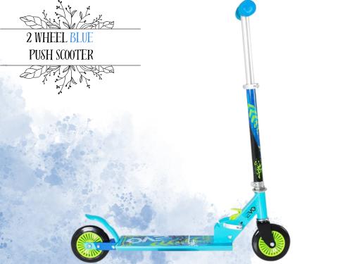 Product Introduction of EVO Inline Blue Childrens Scooter | 2 Wheeled Kids' Scooter | Kids Push Scooter Adjustable Handle Height | Easy Foldable Kids 2 Wheeled Scooter For Boys 3