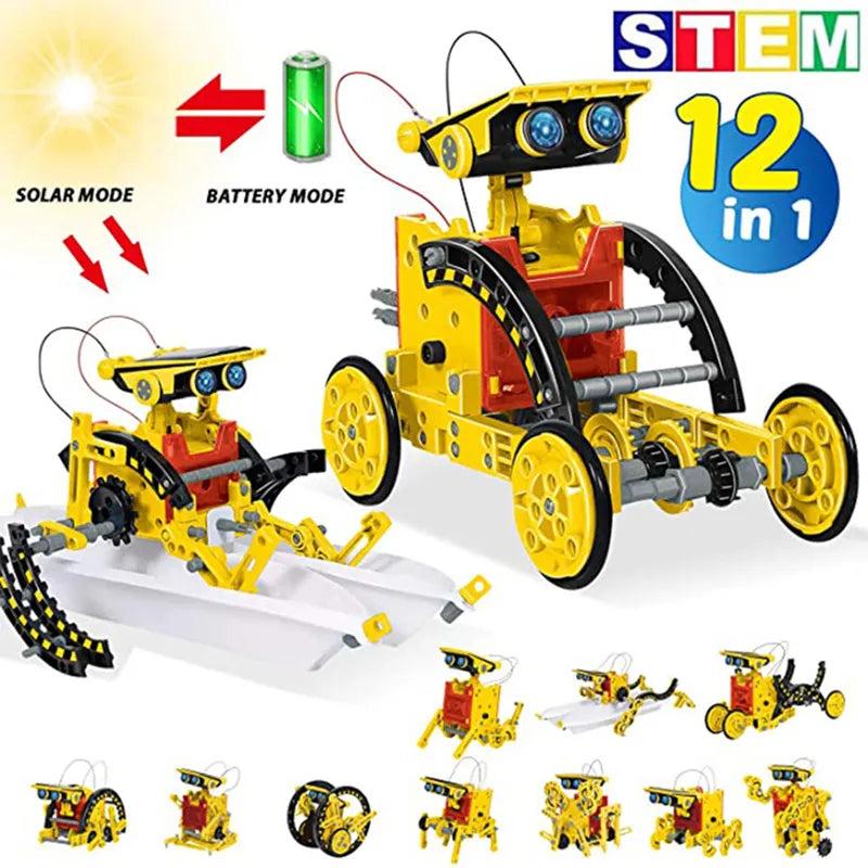 12 in 1 Science Experiment Solar Robot Toy DIY Building Powered Learning Tool Education Robots Technological Gadgets Kit for Kid 0