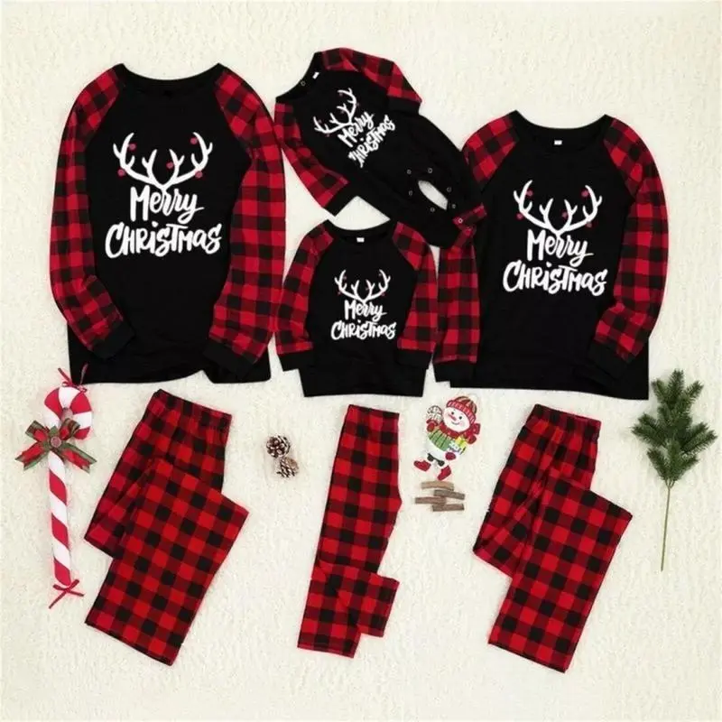 【2025】Christmas Pyjamas Family Matching Nightwear Adult Kids Baby Xmas Pajamas Holiday PJs Set 7