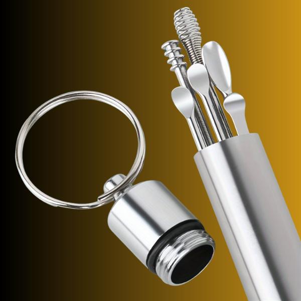 Portable Stainless Steel Ear Wax Removal Kit, Reusable Ear Cleaning Spoons, Ear Picking Tool cleaner 1