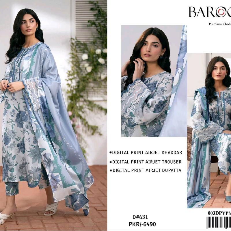 Casual Printed Khaddar Unstitched Suits for Women - Womenswear 4