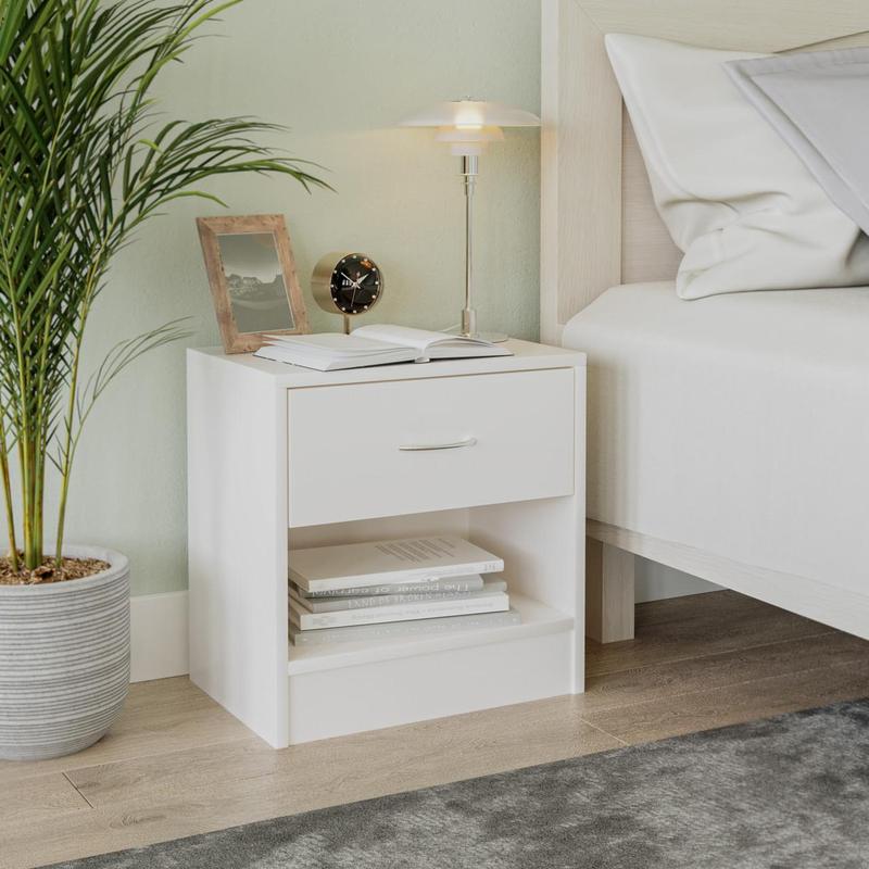 Wooden Bedside Cabinet with 1 Drawer: Ideal for Small Bedrooms 7