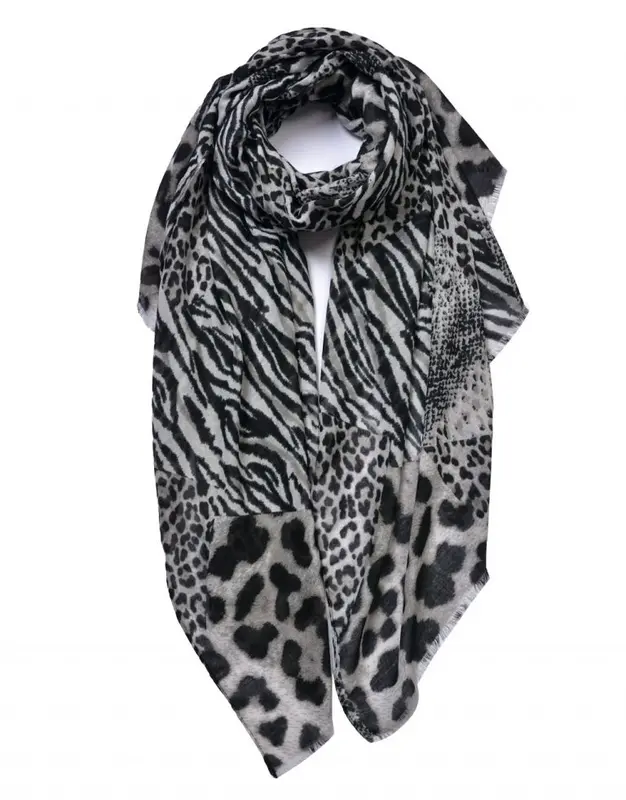 Women Head Neck Wrap Scarf Stylish Leopard & Zebra Print Ladies Scarves 6656 2