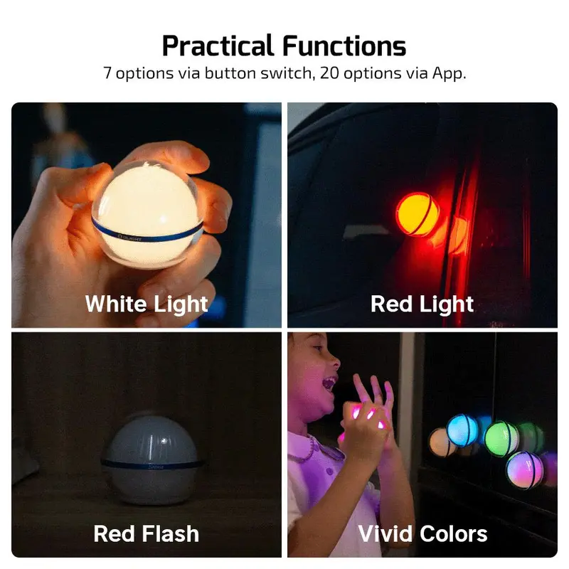 OLIGHT Sphere Smart Night Light, 75 lumens Stepless Dimming Table Lamp, Remotely APP Control, Rechargeable Ambient Light 3