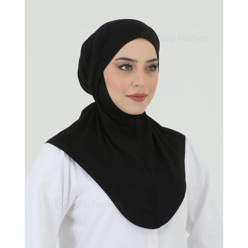 Hijab - Instant Jersey with band - Black 1