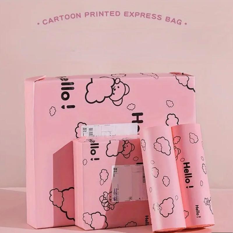 1 Roll Of 10pcs Logistics Packaging Waterproof Bags, Thickened Express Packaging Bags, Colorful Packaging Bags, Thickened Waterproof Express Bags With Cartoon Printing, Clothing And Decoration Packaging 5