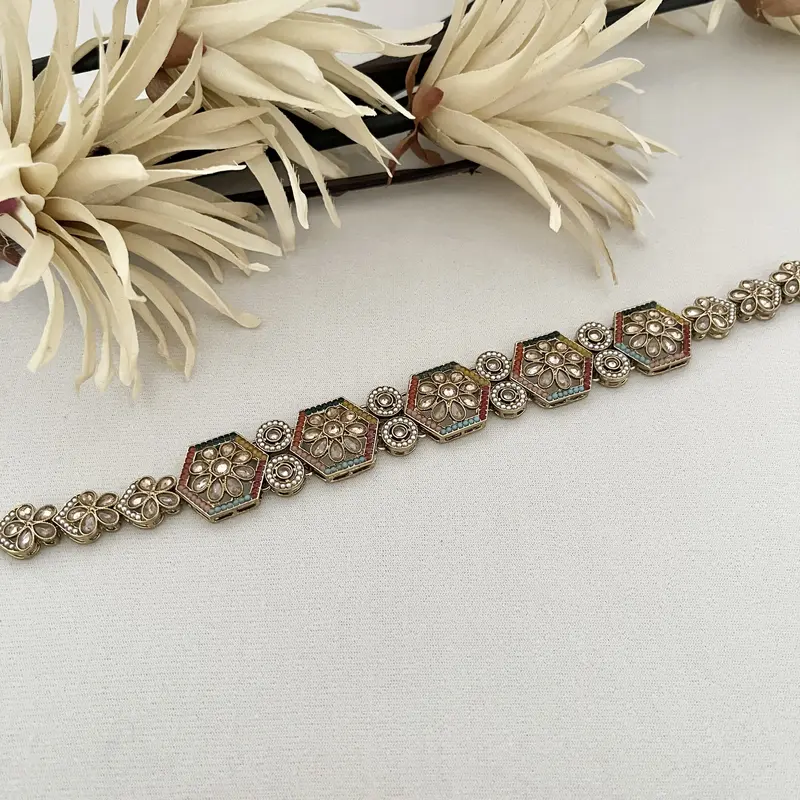 Indian Jewellery Hair Matha Patti Gold and Red for Ladies Wedding Bridal Accessories Sheeshphool 1