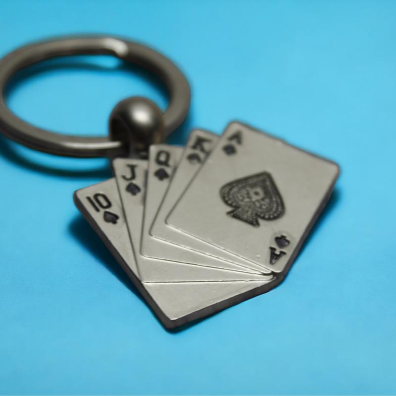 Personalised keyrings Poker cards shape keyrings engraved valentine s birthday 6
