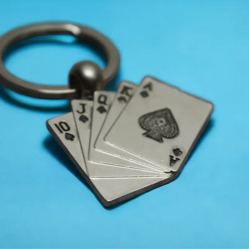 Personalised keyrings Poker cards shape keyrings engraved valentine s birthday 6
