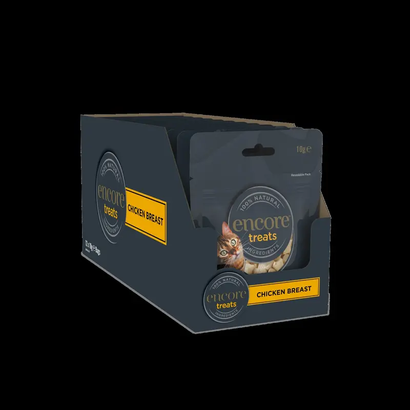 Encore 100% Natural Tuna Fillet Cat Treats Freeze Dried 12x10g / Chicken Breast Cat Treats Freeze Dried 12x10g / Cat Treats Bundle 12 x 30g 3