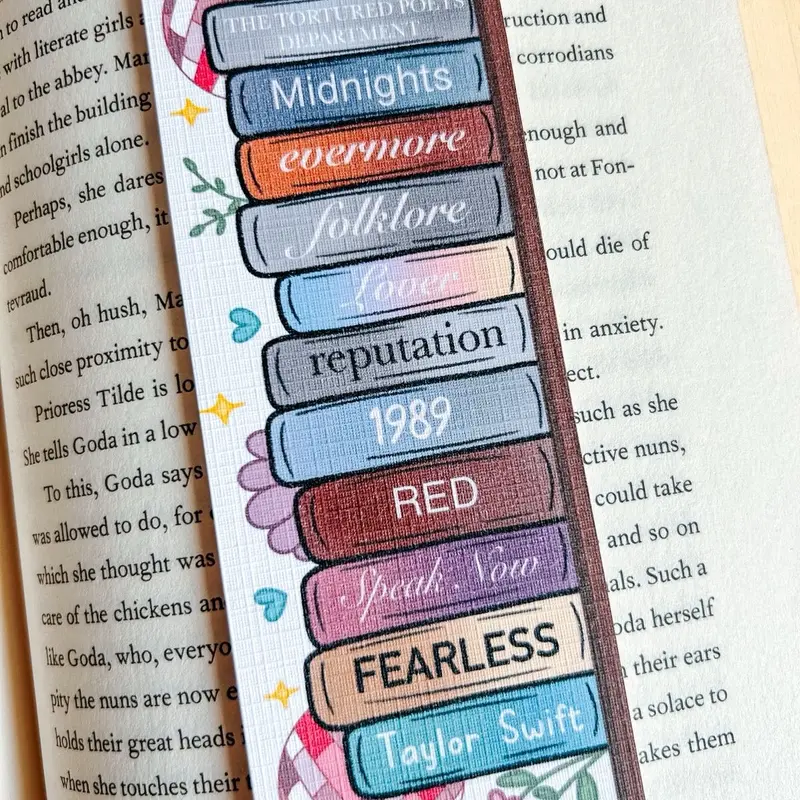 All 11 Taylor Swift Albums as Books Linen Bookmarks 1