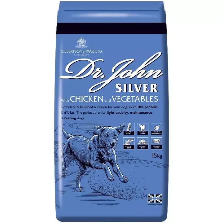 Dr. John's Silver Chicken Dog Food 15kg - High Protein & Low Fat, Made in UK 0