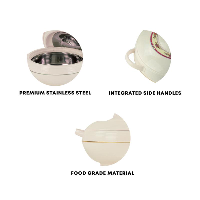 SQ Professional Ambiente Insulated Hot Pot Set 3pc Cookware Stainless Steel Handles Indoor Outdoors Warmer Casserole Set Stove 4