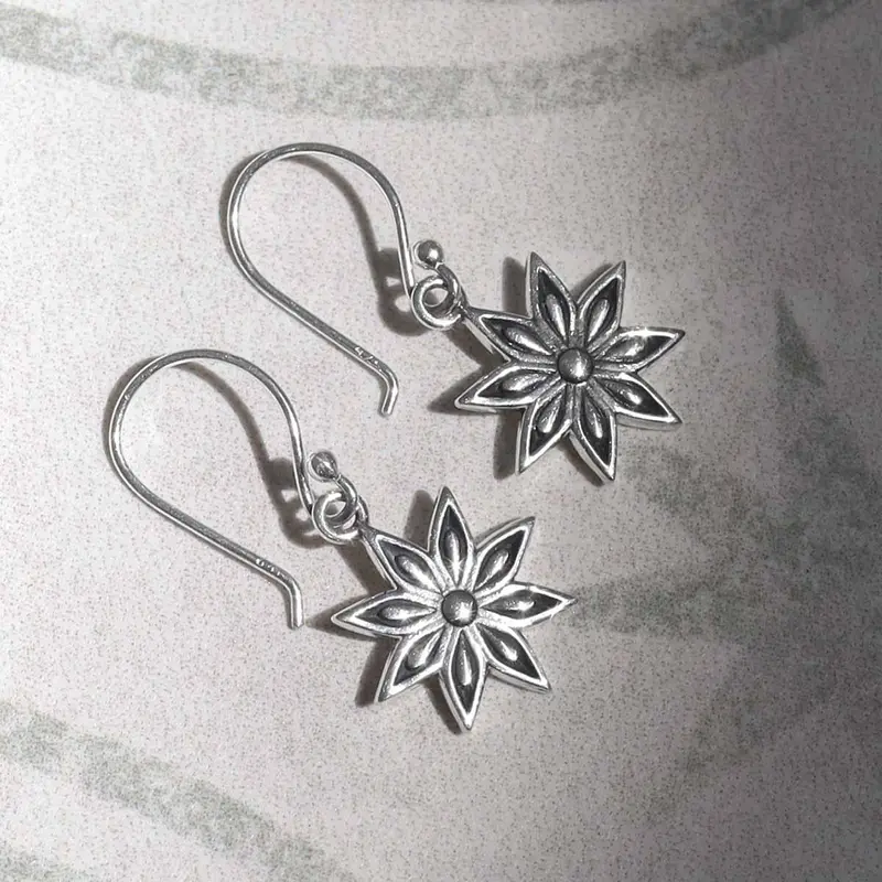 Sterling Silver Azelea Dangly Earrings 2