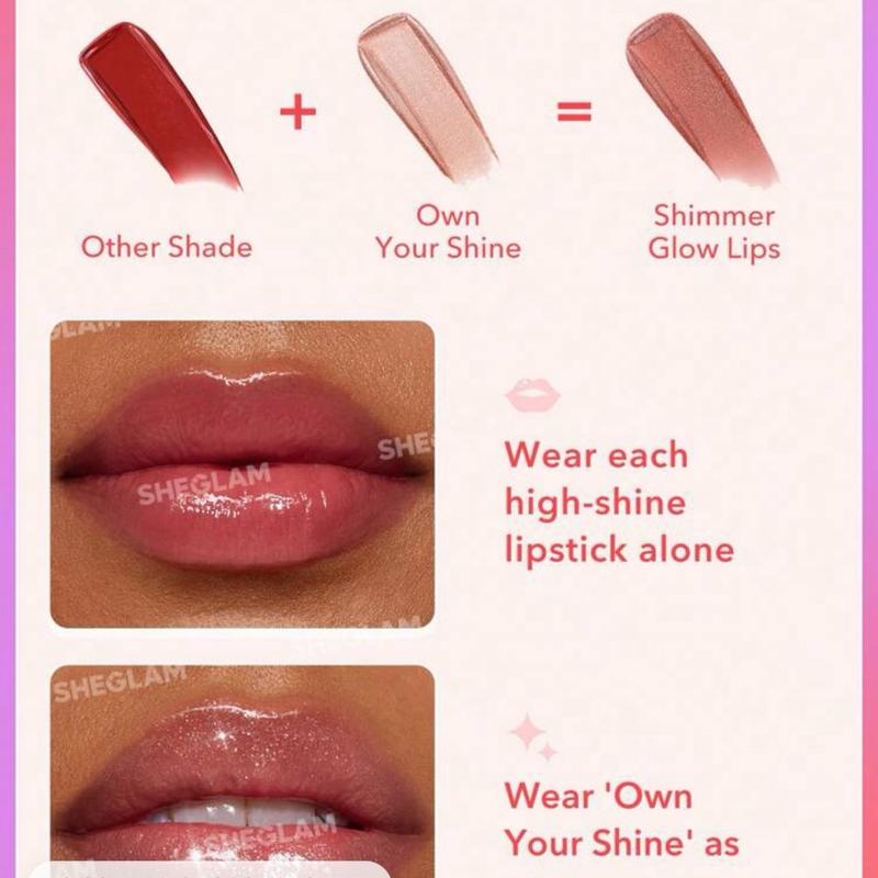 SHEGLAM Mirror Kiss High-Shine Lipstick-Rule Breaker Lipgloss Gloss Lip Care Glossy Cosmetic Makeup Smooth 4