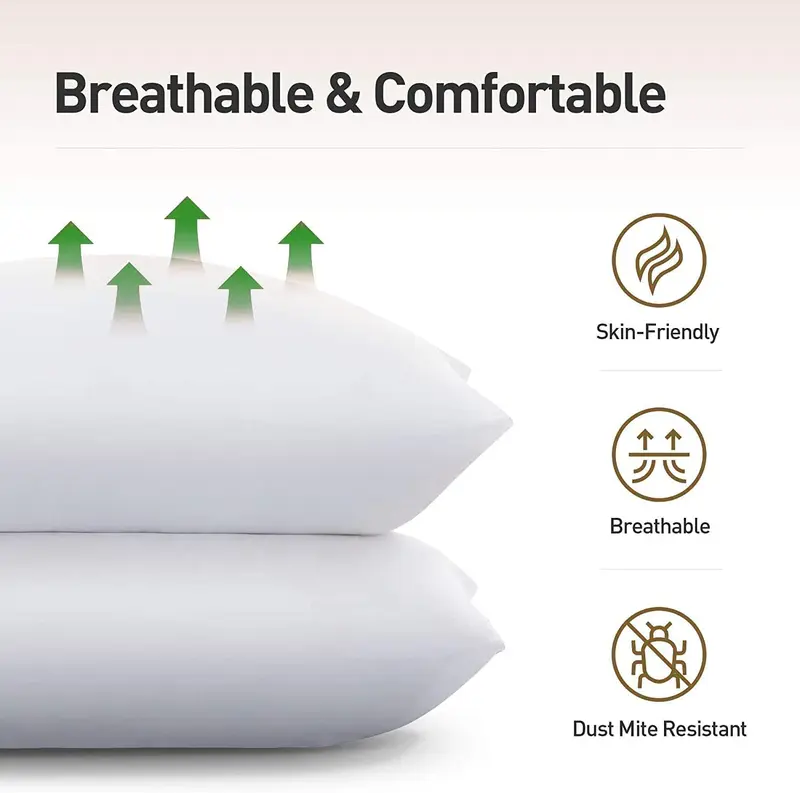 Hotel Quality Down Pillows Side Sleeper Bounce Back Bed Pillow Quick rebound, Dust Proof Resistant Premium Filled Pillows Medium Support Comfortable Duck Feather Bed for Front, Back and Side Sleepers Machine Washable Hypoallergenic of Standard Size, White 1