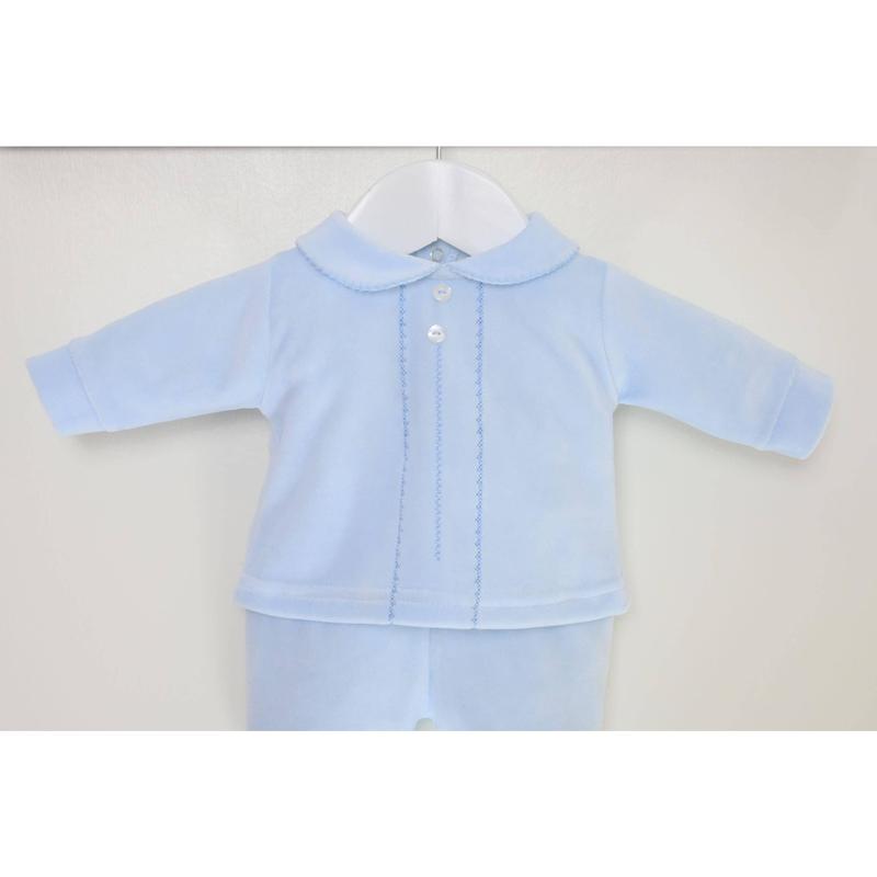 Baby Blue Velour 2-Piece Pyjama Set 2